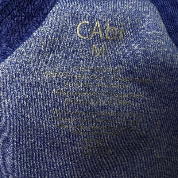 Cabi Racerback Tank Cobalt Blue Women’s Mesh Shirt Two In One Bra Size Small M - Picture 3 of 7
